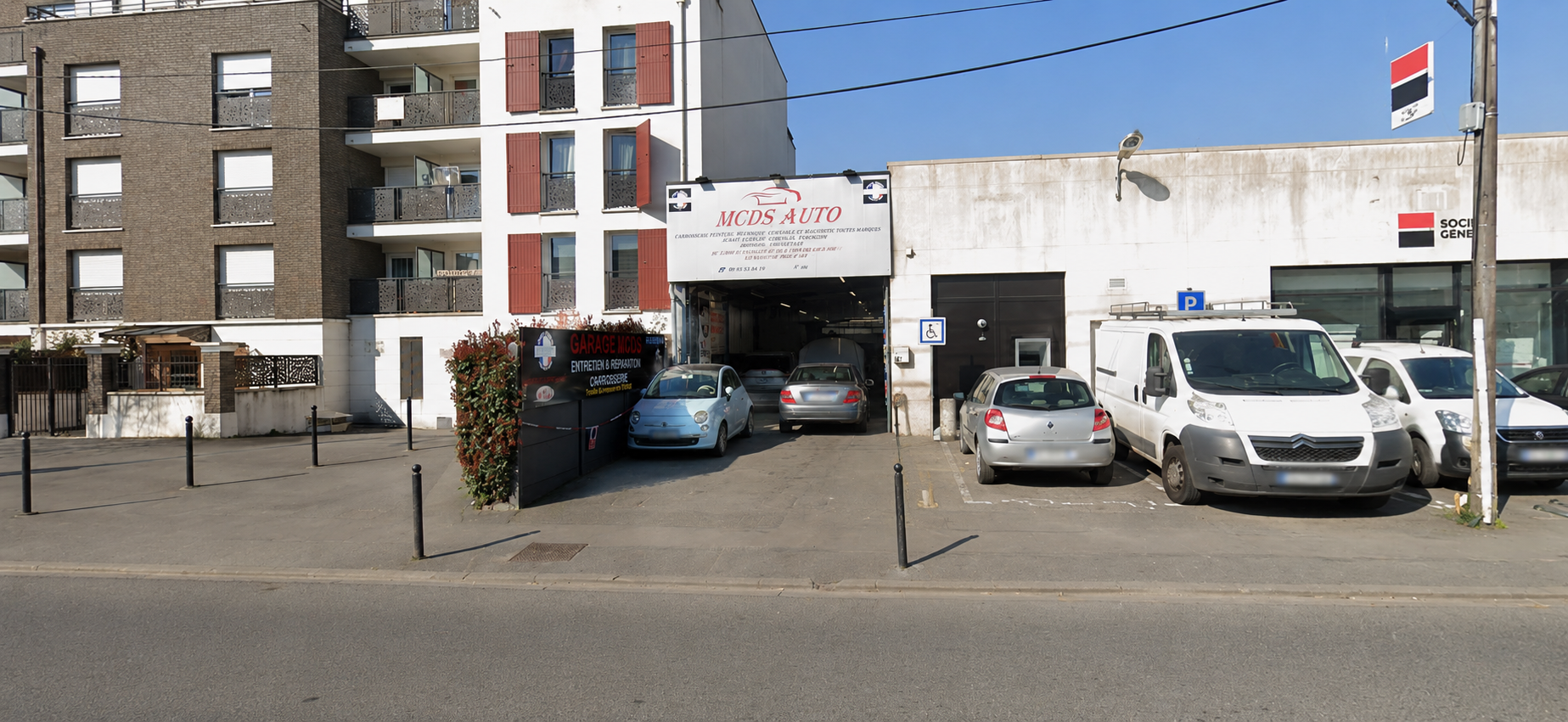 Devanture du garage MCDS AUTO à Athis-Mons